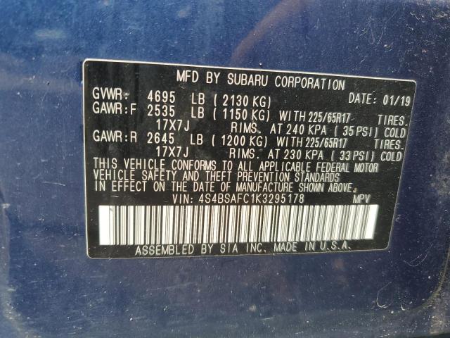 Photo 14 from auction – 2019 SUBARU OUTBACK 2. with VIN 4S4BSAFC1K3295178