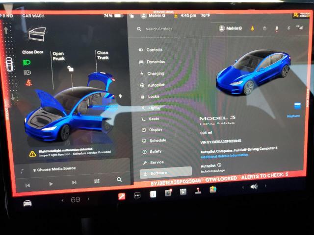 Photo 9 from auction – 2025 TESLA MODEL 3 with VIN 5YJ3E1EA3SF023945