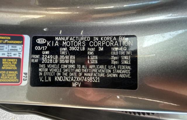 Photo 10 from auction – 2017 KIA SOUL with VIN KNDJN2A2XH7498521