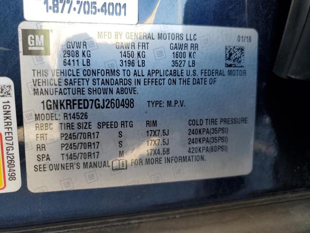 Photo 14 from auction – 2016 CHEVROLET TRAVERSE L with VIN 1GNKRFED7GJ260498