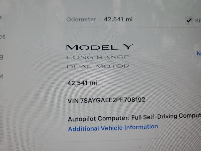Photo 9 from auction – 2023 TESLA MODEL Y with VIN 7SAYGAEE2PF708192