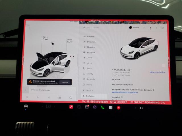 Photo 9 from auction – 2022 TESLA MODEL 3 with VIN 5YJ3E1EB6NF348201