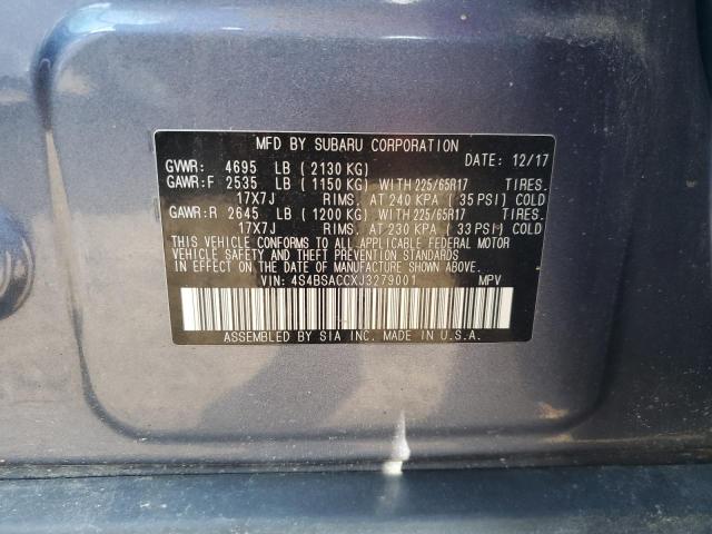 Photo 14 from auction – 2018 SUBARU OUTBACK 2. with VIN 4S4BSACCXJ3279001