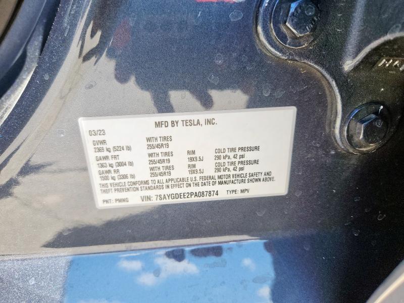 Photo 14 from auction – 2023 TESLA MODEL Y with VIN 7SAYGDEE2PA087874