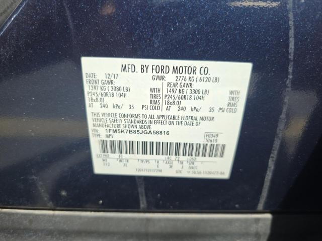 Photo 10 from auction – 2018 FORD EXPLORER with VIN 1FM5K7B85JGA58816