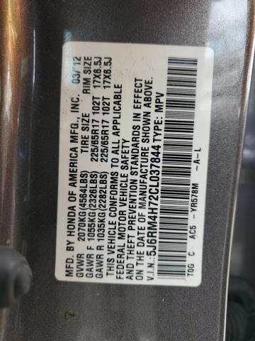 Photo 14 from auction – 2012 HONDA CR-V EXL with VIN 5J6RM4H72CL037844