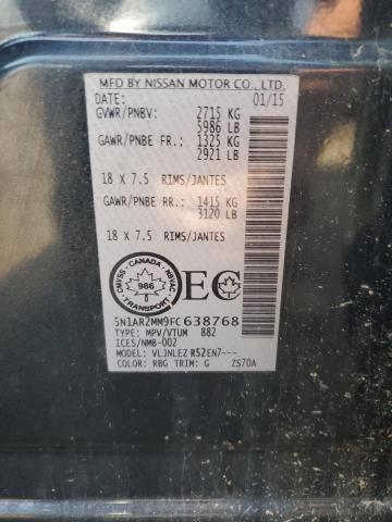 Photo 14 from auction – 2015 NISSAN PATHFINDER with VIN 5N1AR2MM9FC638768
