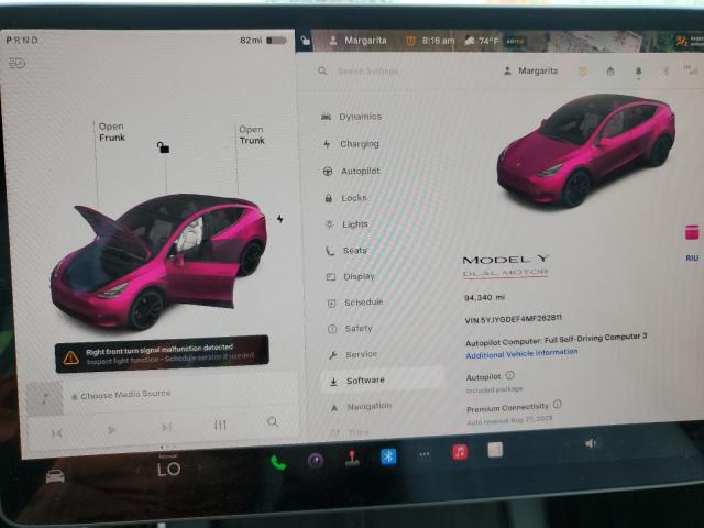 Фото 9 с аукциона – 2021 TESLA MODEL Y с VIN 5YJYGDEF4MF262811