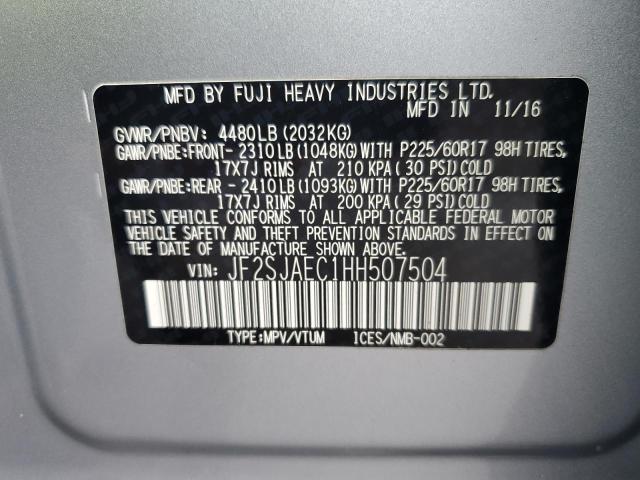 Photo 14 from auction – 2017 SUBARU FORESTER 2 with VIN JF2SJAEC1HH507504