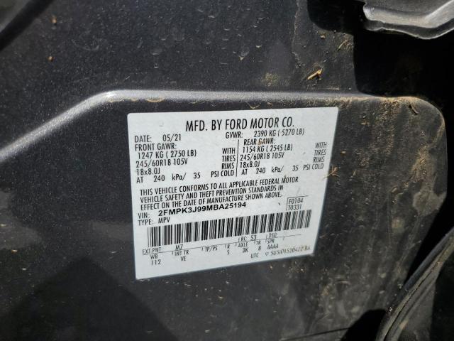 Photo 14 from auction – 2021 FORD EDGE SEL with VIN 2FMPK3J99MBA25194