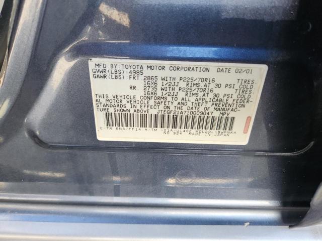 Photo 14 from auction – 2001 TOYOTA HIGHLANDER with VIN JTEGF21A710009047
