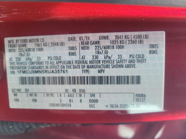 Photo 10 from auction – 2024 FORD ESCAPE ST with VIN 1FMCU9MN5RUA35761