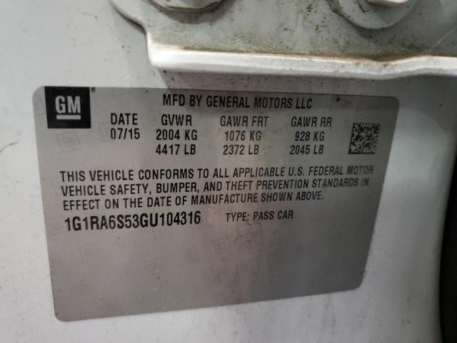 Photo 14 from auction – 2016 CHEVROLET VOLT LT with VIN 1G1RA6S53GU104316
