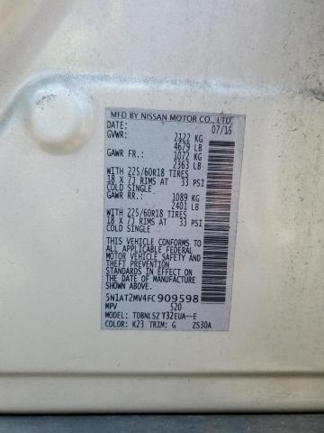Photo 14 from auction – 2015 NISSAN ROGUE S with VIN 5N1AT2MV4FC909598