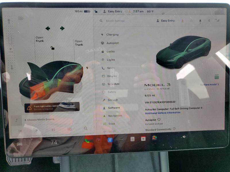 Photo 9 from auction – 2025 TESLA MODEL 3 with VIN 5YJ3E1EAXSF908532