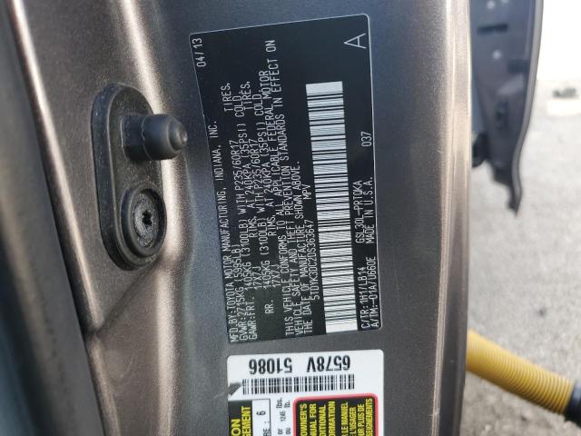 Photo 14 from auction – 2013 TOYOTA SIENNA XLE with VIN 5TDYK3DC2DS363647