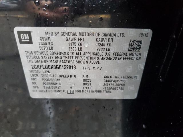 Photo 14 from auction – 2016 GMC TERRAIN SL with VIN 2GKFLUEK8G6152018