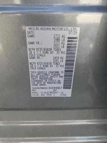 Photo 14 from auction – 2019 NISSAN PATHFINDER with VIN 5N1DR2MNXKC649987