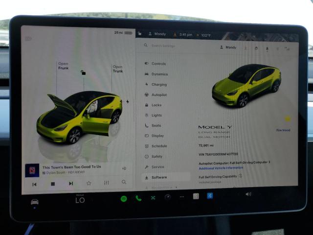 Photo 9 from auction – 2022 TESLA MODEL Y with VIN 7SAYGDEE6NF437720