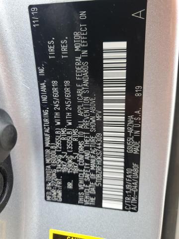 Photo 14 from auction – 2019 TOYOTA HIGHLANDER with VIN 5TDBZRFH0KS744309
