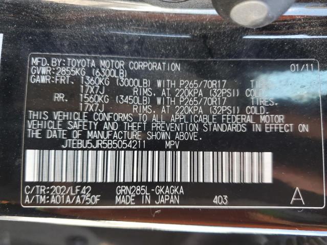 Photo 14 from auction – 2011 TOYOTA 4RUNNER SR with VIN JTEBU5JR5B5054211