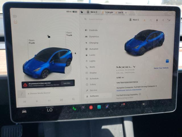 Photo 9 from auction – 2025 TESLA MODEL Y with VIN 7SAYGDEE5SF219134