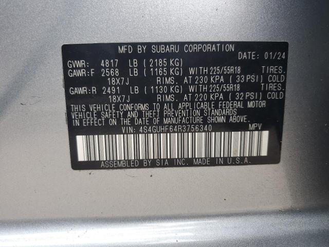 Photo 14 from auction – 2024 SUBARU CROSSTREK with VIN 4S4GUHF64R3756340