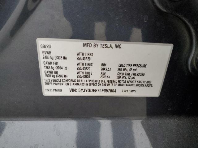 Photo 14 from auction – 2020 TESLA MODEL Y with VIN 5YJYGDEE7LF057604