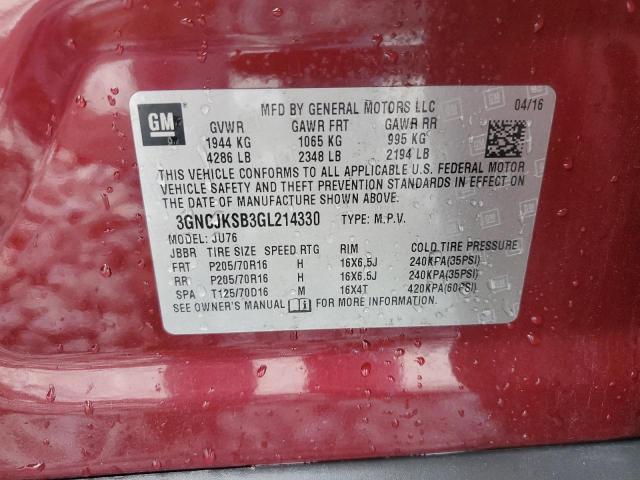 Снимка 14 от търг – 2016 CHEVROLET TRAX LS с VIN 3GNCJKSB3GL214330