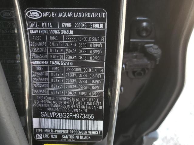 Photo 14 from auction – 2015 LAND ROVER RANGE ROVE with VIN SALVP2BG2FH973455