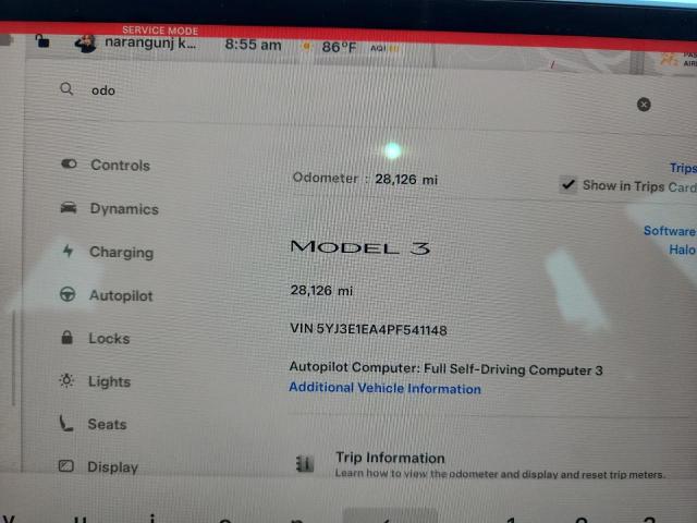 Photo 9 from auction – 2023 TESLA MODEL 3 with VIN 5YJ3E1EA4PF541148