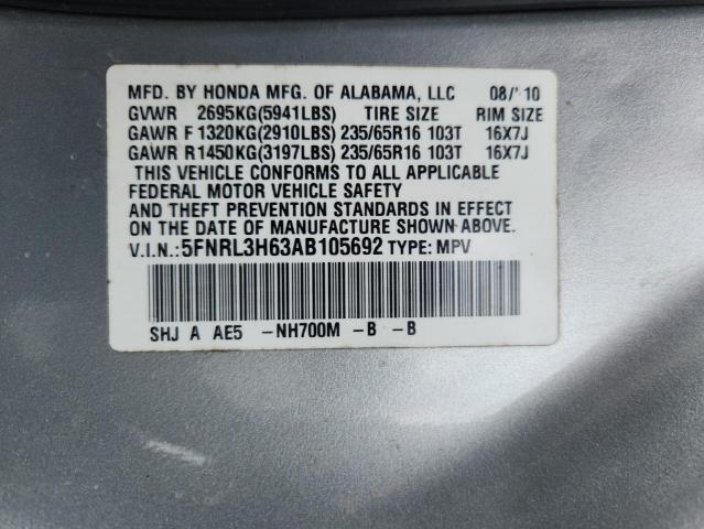 Photo 14 from auction – 2010 HONDA ODYSSEY EX with VIN 5FNRL3H63AB105692