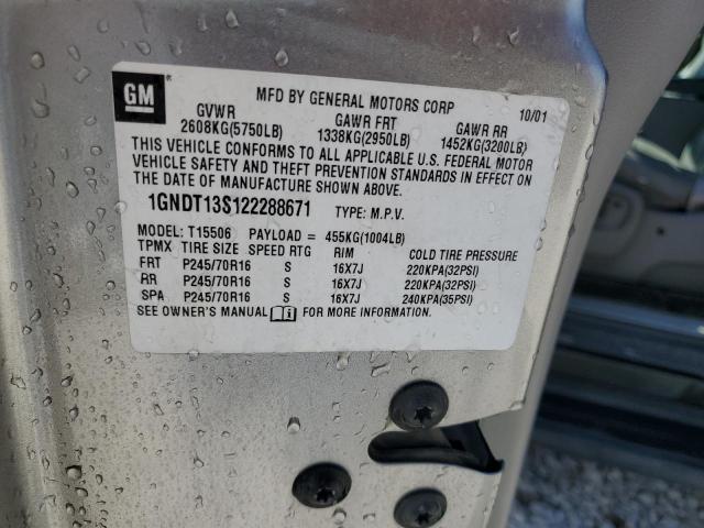 Photo 14 from auction – 2002 CHEVROLET TRAILBLAZE with VIN 1GNDT13S122288671