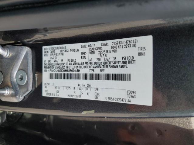 Photo 14 from auction – 2017 FORD ESCAPE SE with VIN 1FMCU9GD0HUE00459