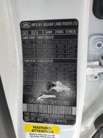 Photo 14 from auction – 2016 LAND ROVER RANGE ROVE with VIN SALVP2BG1GH155166