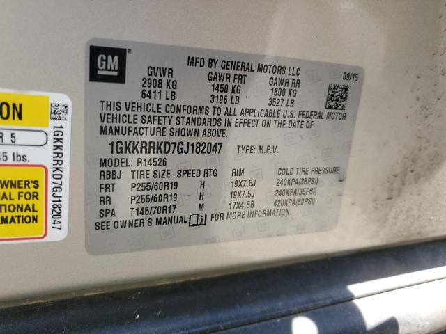 Photo 14 from auction – 2016 GMC ACADIA SLT with VIN 1GKKRRKD7GJ182047