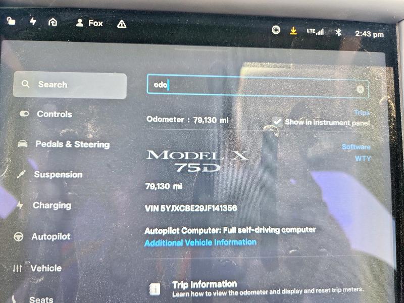 Photo 9 from auction – 2018 TESLA MODEL X with VIN 5YJXCBE29JF141356