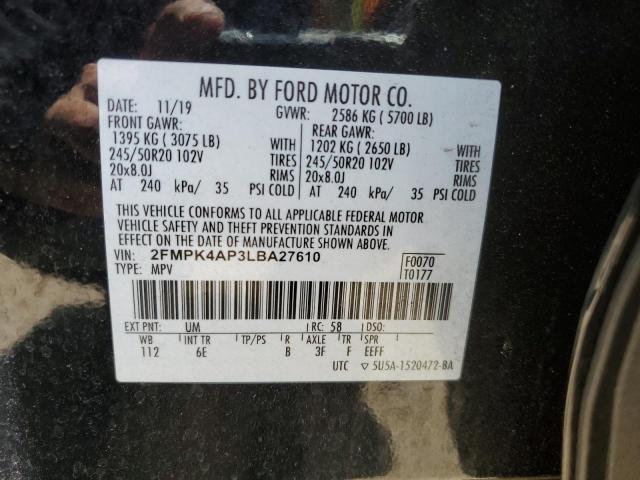 Foto 14 de la subasta – 2020 FORD EDGE ST con VIN 2FMPK4AP3LBA27610