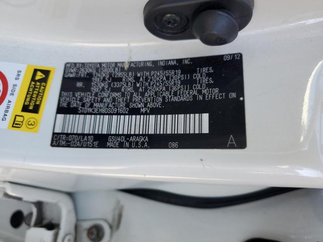 Photo 14 from auction – 2013 TOYOTA HIGHLANDER with VIN 5TDYK3EH8DS091602
