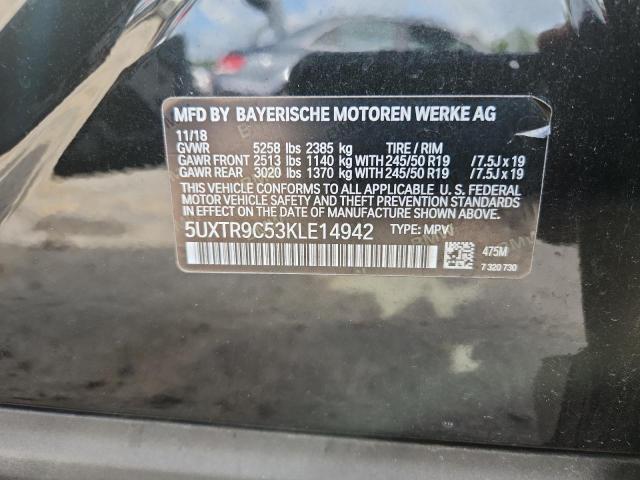Photo 14 from auction – 2019 BMW X3 XDRIVE3 with VIN 5UXTR9C53KLE14942