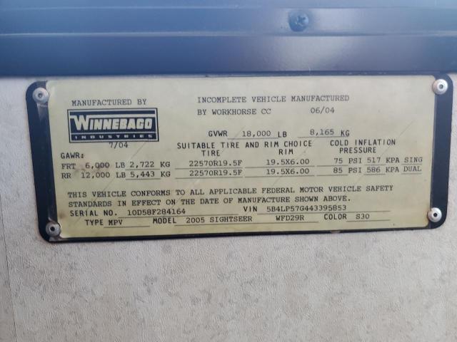 Photo 10 from auction – 2004 WINNEBAGO TK SIGHTSEER with VIN 5B4LP57G443395853