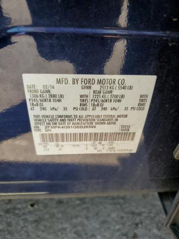Photo 14 from auction – 2016 FORD EDGE SE with VIN 2FMPK4G91GBB26599