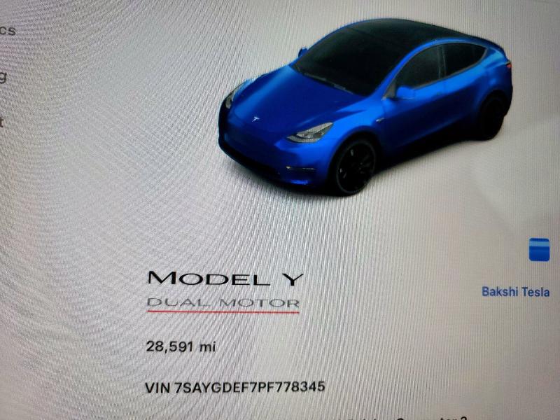Photo 9 from auction – 2023 TESLA MODEL Y with VIN 7SAYGDEF7PF778345
