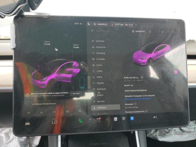 Photo 9 from auction – 2019 TESLA MODEL 3 with VIN 5YJ3E1EA7KF325545