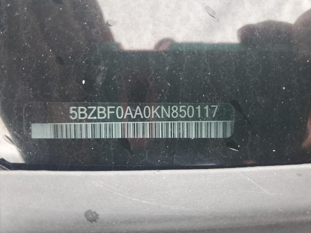 Photo 14 from auction – 2019 NISSAN NV 3500 with VIN 5BZBF0AA0KN850117