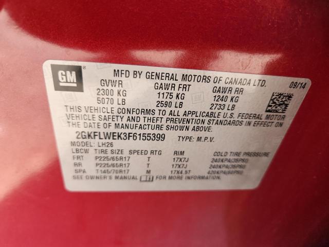 Photo 14 from auction – 2015 GMC TERRAIN SL with VIN 2GKFLWEK3F6155399