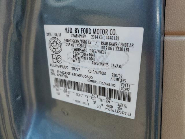 Foto 14 de la subasta – 2011 FORD ESCAPE XLT con VIN 1FMCU0D75BKB30500