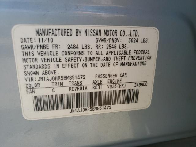 Photo 14 from auction – 2011 INFINITI EX35 BASE with VIN JN1AJ0HR5BM851472
