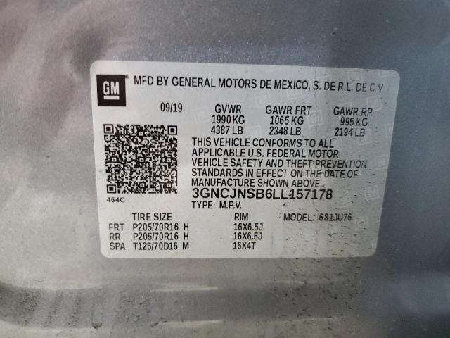 Photo 14 from auction – 2020 CHEVROLET TRAX LS with VIN 3GNCJNSB6LL157178
