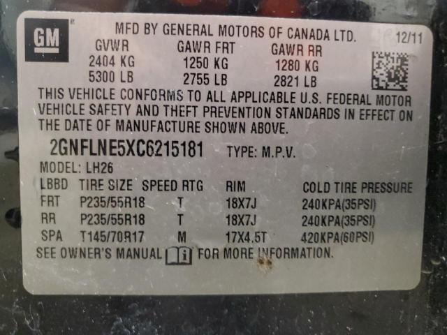 Photo 14 from auction – 2012 CHEVROLET EQUINOX LT with VIN 2GNFLNE5XC6215181